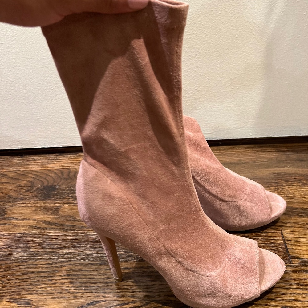 pink suede heels